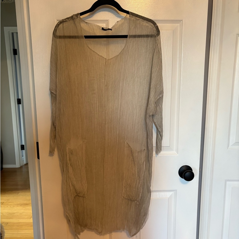 Grizas Textured Sheer Grey Tunic